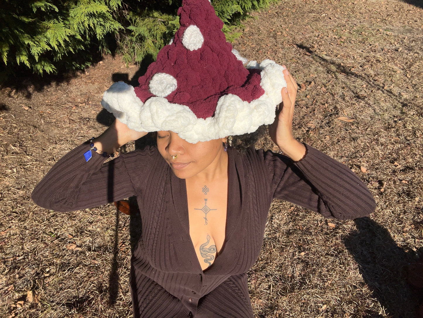 crochet mushie hat